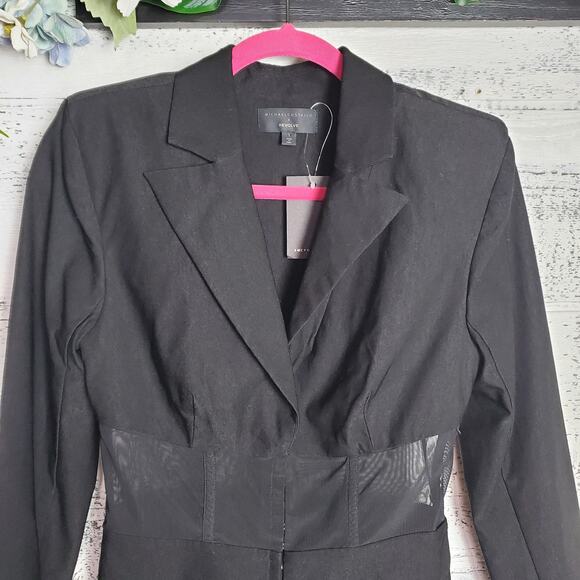 Michael Costello x REVOLVE Black Mesh Panel Blazer Sz S Dress NWT Cocktail - Picture 2 of 12